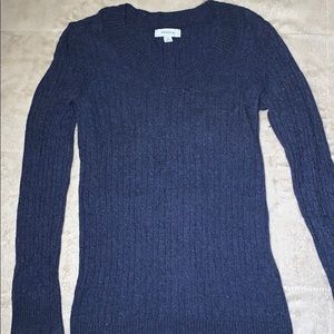 Merona - Long quilted gray/navy sweater